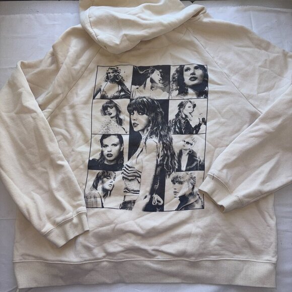 Taylor Swift The Eras Tour Official Merchandise Beige Hoodie Sweatshirt Size 2XL - Picture 2 of 12